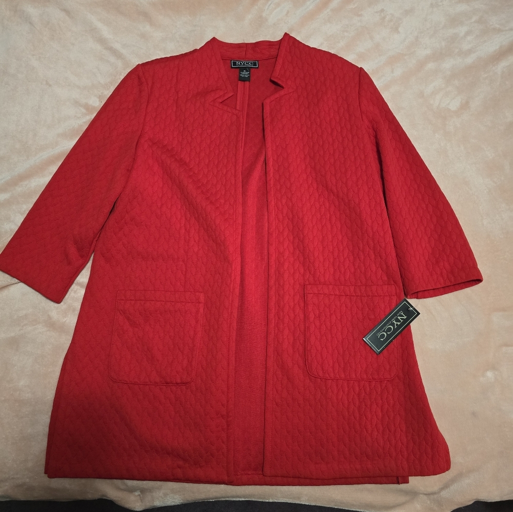 New York Clothing Co Red Long Blazer